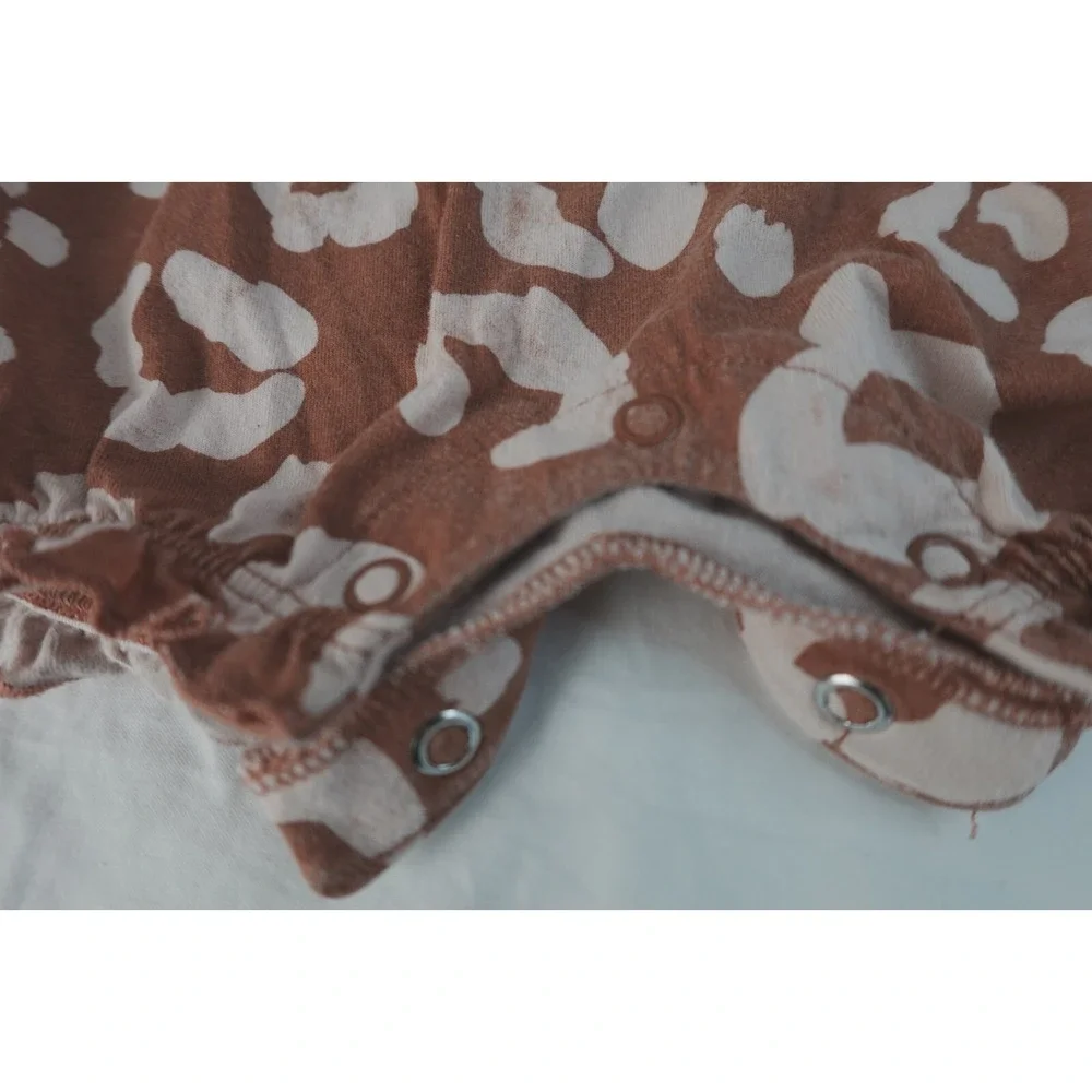 Carters‎ Child Of Mine Brown Pattern Romper 18M Cotton Blend